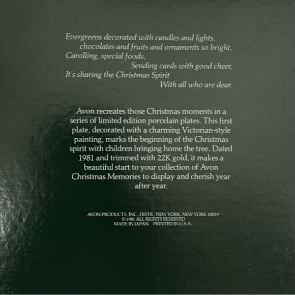 Collectible, Avon Christmas plate, 22K, gold rim, “sharing the Christmas spirit” - Picture 5 of 6